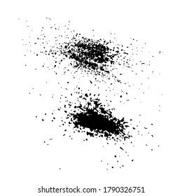 Set of Grunge Texture for your design, black spray isolated on a white background, vector EPS10 illustration