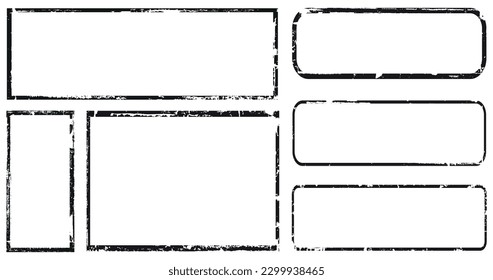 Set of grunge textured stamps.