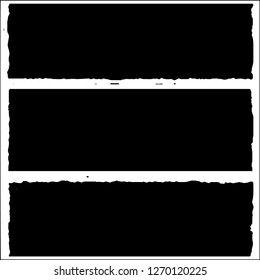 Set grunge textures. Abstract stains, blots, black paint strokes