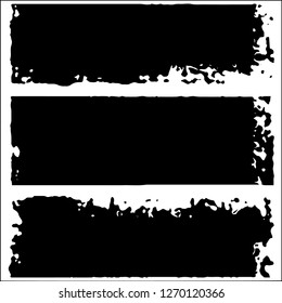 Set grunge textures. Abstract stains, blots, black paint strokes