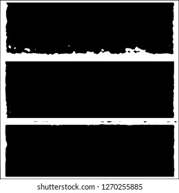 Set grunge textures. Abstract stains, blots, black paint strokes