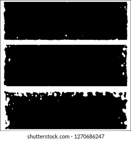 Set grunge textures. Abstract stains, blots, black paint strokes