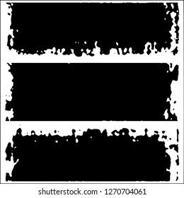 Set grunge textures. Abstract stains, blots, black paint strokes