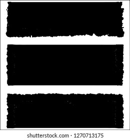 Set grunge textures. Abstract stains, blots, black paint strokes
