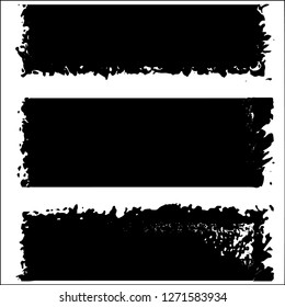 Set grunge textures. Abstract stains, blots, black paint strokes