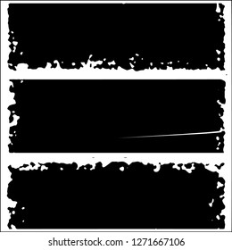 Set grunge textures. Abstract stains, blots, black paint strokes