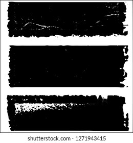 Set grunge textures. Abstract stains, blots, black paint strokes