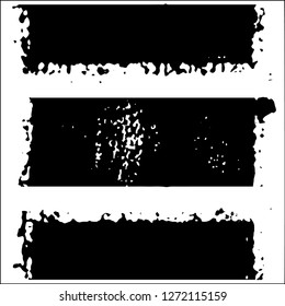 Set grunge textures. Abstract stains, blots, black paint strokes