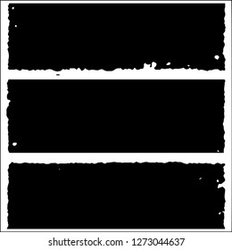 Set grunge textures. Abstract stains, blots, black paint strokes