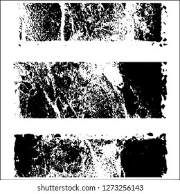 Set grunge textures. Abstract stains, blots, black paint strokes