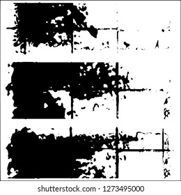 Set grunge textures. Abstract stains, blots, black paint strokes