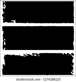 Set grunge textures. Abstract stains, blots, black paint strokes