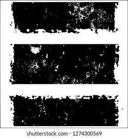 Set grunge textures. Abstract stains, blots, black paint strokes