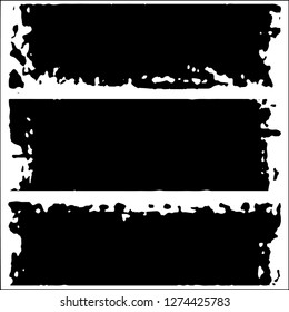 Set grunge textures. Abstract stains, blots, black paint strokes