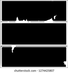 Set grunge textures. Abstract stains, blots, black paint strokes