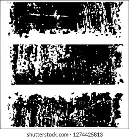 Set grunge textures. Abstract stains, blots, black paint strokes