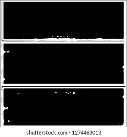 Set grunge textures. Abstract stains, blots, black paint strokes