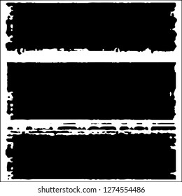 Set grunge textures. Abstract stains, blots, black paint strokes