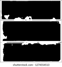 Set grunge textures. Abstract stains, blots, black paint strokes