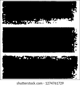 Set grunge textures. Abstract stains, blots, black paint strokes