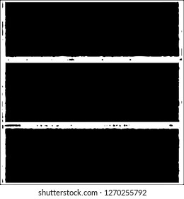 Set of grunge textures. Black paint strokes, spots on white background