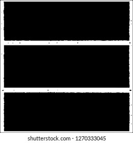 Set of grunge textures. Black paint strokes, spots on white background