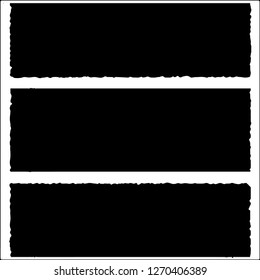 Set of grunge textures. Black paint strokes, spots on white background
