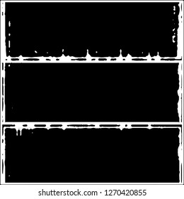 Set of grunge textures. Black paint strokes, spots on white background