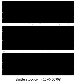 Set of grunge textures. Black paint strokes, spots on white background