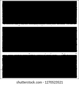 Set of grunge textures. Black paint strokes, spots on white background