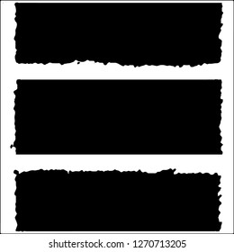 Set of grunge textures. Black paint strokes, spots on white background