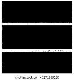Set of grunge textures. Black paint strokes, spots on white background