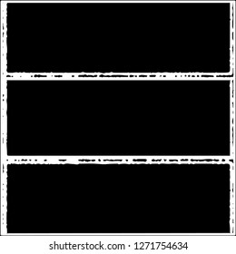 Set of grunge textures. Black paint strokes, spots on white background