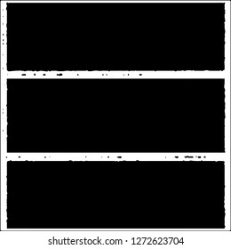 Set of grunge textures. Black paint strokes, spots on white background