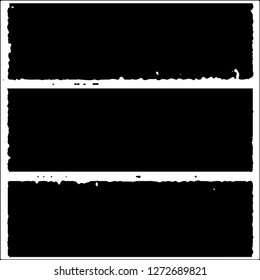Set of grunge textures. Black paint strokes, spots on white background