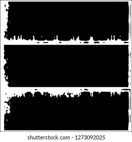 Set of grunge textures. Black paint strokes, spots on white background