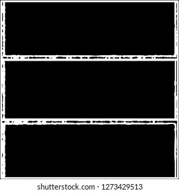Set of grunge textures. Black paint strokes, spots on white background