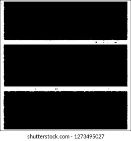Set of grunge textures. Black paint strokes, spots on white background