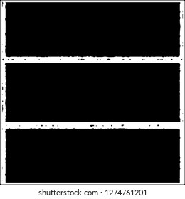 Set of grunge textures. Black paint strokes, spots on white background