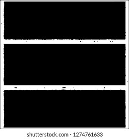 Set of grunge textures. Black paint strokes, spots on white background