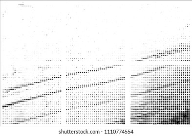 Set of grunge textures black squares on white background