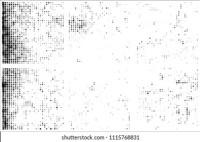 Set of grunge textures black squares on white background