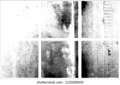 Set of grunge textures black squares on white background