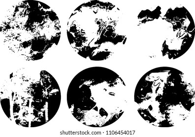 Set of grunge textures in black and white