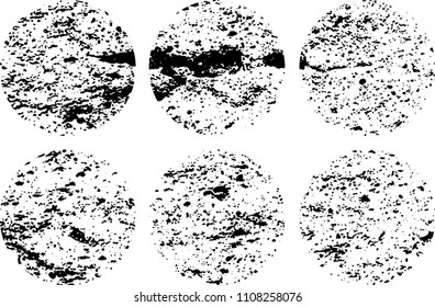 Set of grunge textures in black and white