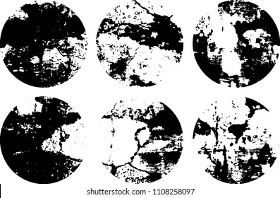 Set of grunge textures in black and white