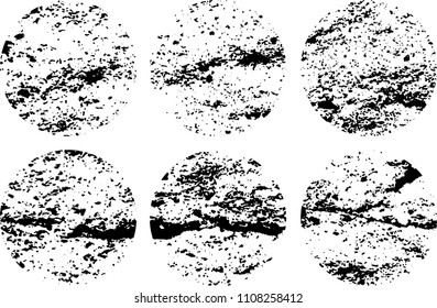 Set of grunge textures in black and white