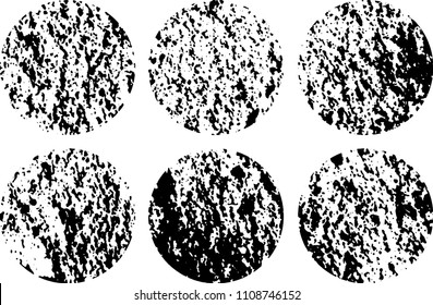 Set of grunge textures in black and white