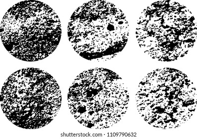 Set of grunge textures in black and white