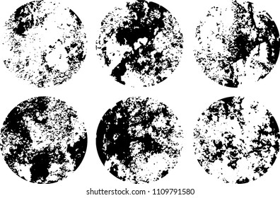 Set of grunge textures in black and white